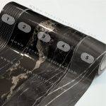 برچسب قرنیز طرح سنگ ماربل طوسی - مشکی