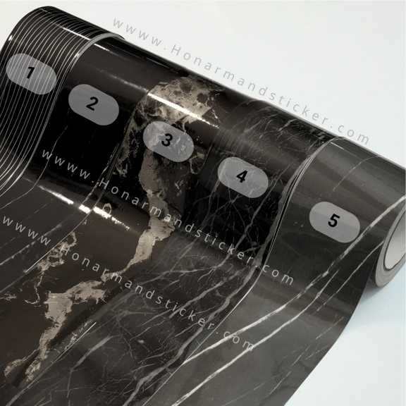 برچسب قرنیز طرح سنگ ماربل طوسی - مشکی