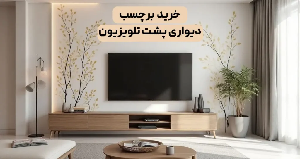 چگونه برچسب دیواری مناسب پشت تلویزیون انتخاب کنیم؟